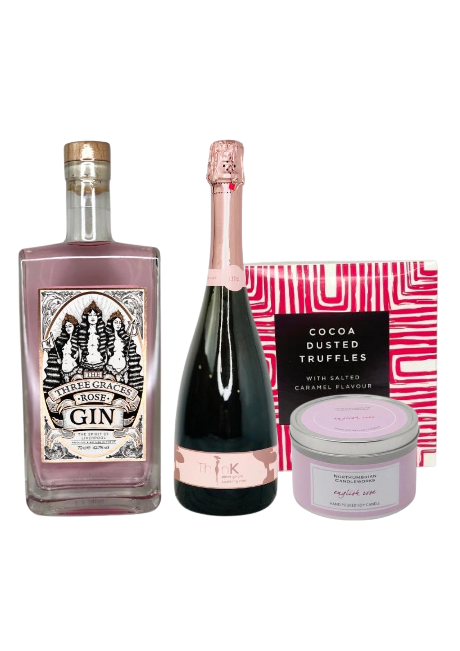 Pink Deluxe Gift - Gin Prosecco Chocolates and Scented Candle